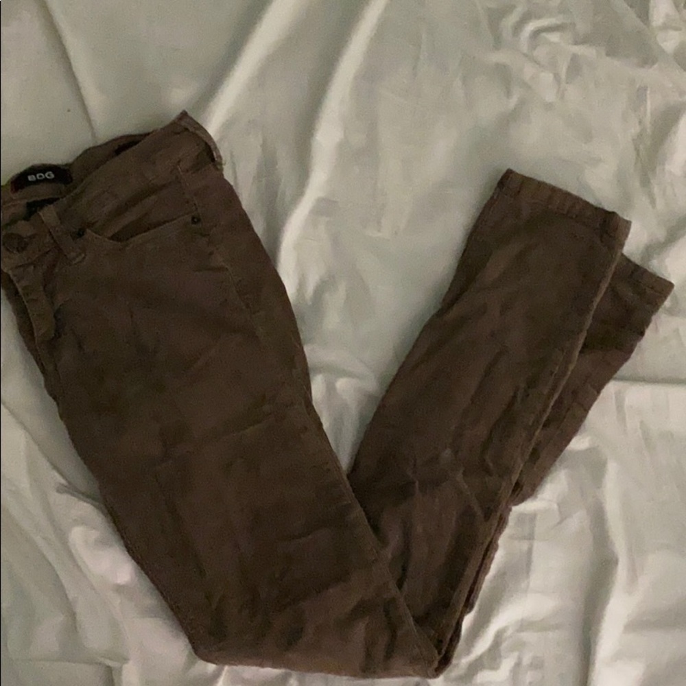 BDG Brown Corduroy Mid Rise Cigarette Pants